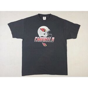 Vintage Arizona Cardinals Helmet NFL Apparel Black Shirt Mens L Phoenix‎